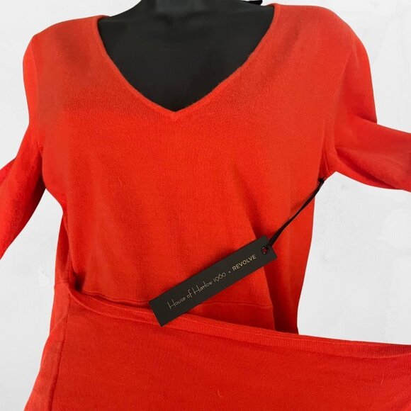 Revolve x House of Harlow NWT “Petra” Sweater Dress - Crimson Orange - Medium - Picture 3 of 9